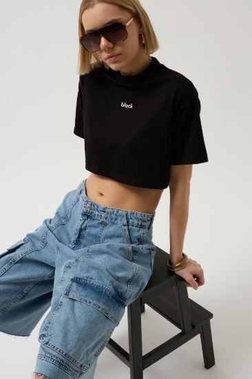 Baskılı Crop T-Shirt resmi